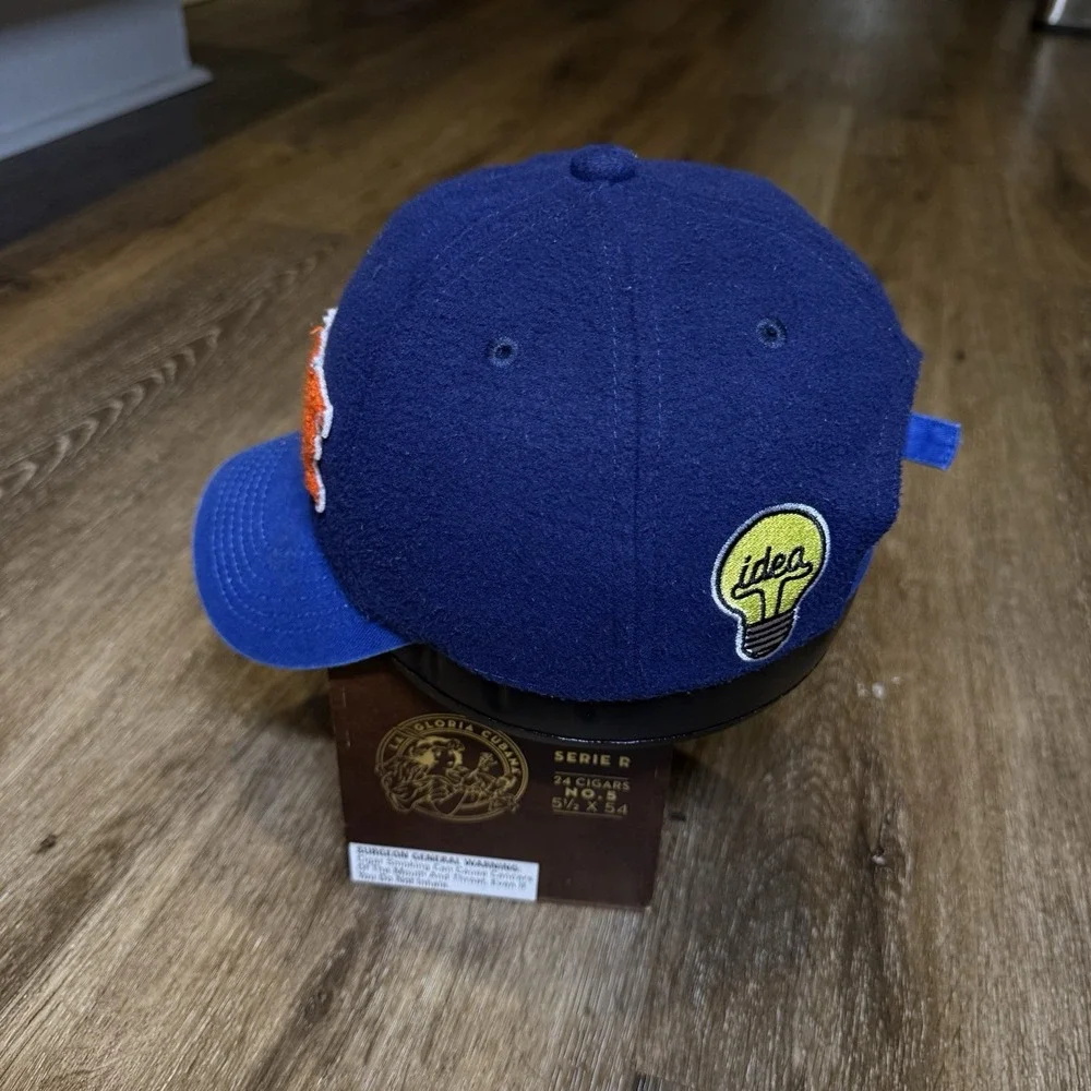 Brave Think‎ Smart Art Hat Baseball Cap Youth Kids Blue Orange Patch Trucker
